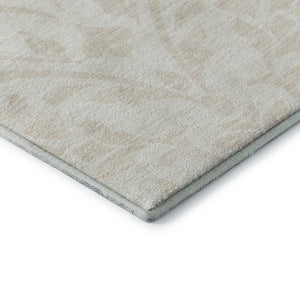HomeRoots 10' Ivory & Beige Floral Area Rug - Durable, Washable, UV-Protected for High-Traffic Spaces! 669618