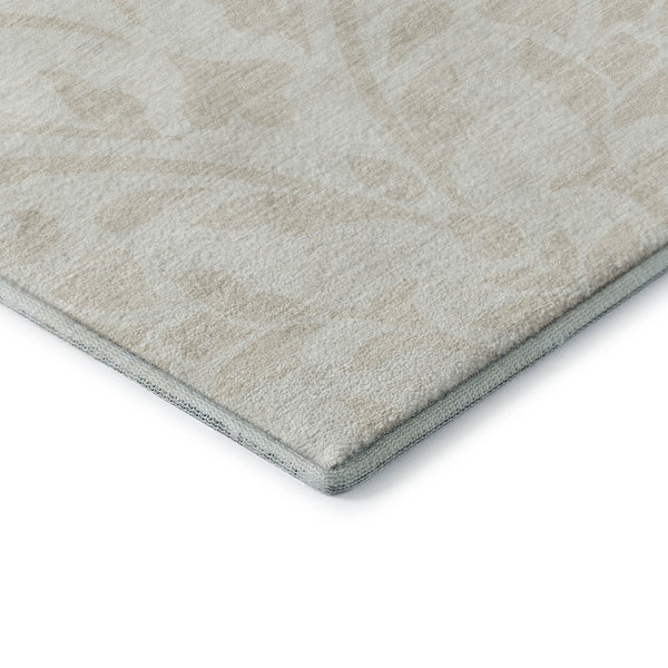 HomeRoots 10' Ivory & Beige Floral Area Rug - Durable, Washable, UV-Protected for High-Traffic Spaces! 669618
