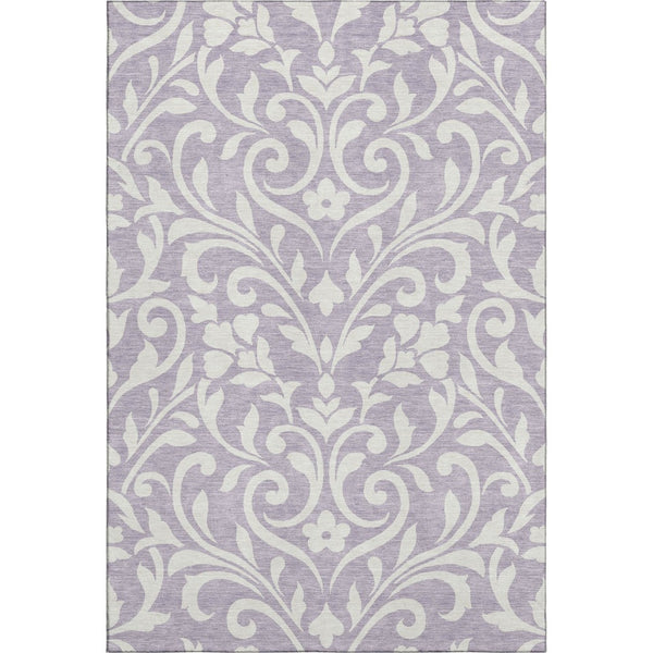 HomeRoots 8' X 10' Floral Area Rug in Lavender & Ivory - Washable, UV Protected, Stylish & Durable Design 669622