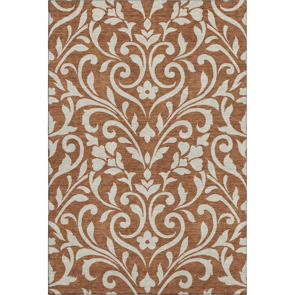 HomeRoots 8' X 10' Washable Floral Area Rug with UV Protection - Durable, Stain-Resistant, Ideal for Busy Homes 669634