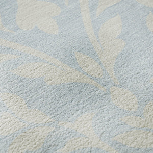 HomeRoots 8' Sky Blue Floral Round Rug - Washable, Stain Resistant, UV Protected for Easy Care & Style 669651