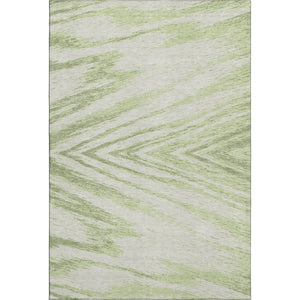 HomeRoots 9' X 12' Artichoke Green & Beige Abstract Area Rug – Durable, Washable, UV Protected for Modern Spaces! 669671