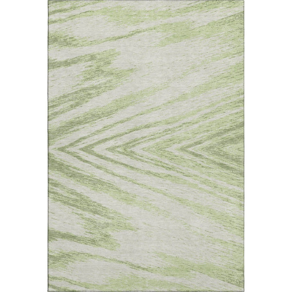 HomeRoots 9' X 12' Artichoke Green & Beige Abstract Area Rug – Durable, Washable, UV Protected for Modern Spaces! 669671