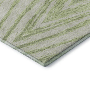 HomeRoots 9' X 12' Artichoke Green & Beige Abstract Area Rug – Durable, Washable, UV Protected for Modern Spaces! 669671