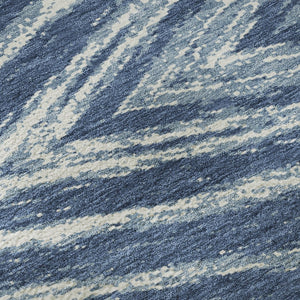 HomeRoots 10' X 14' Washable Blue and Ivory Abstract Area Rug with Stain Resistance and UV Protection Features 669684