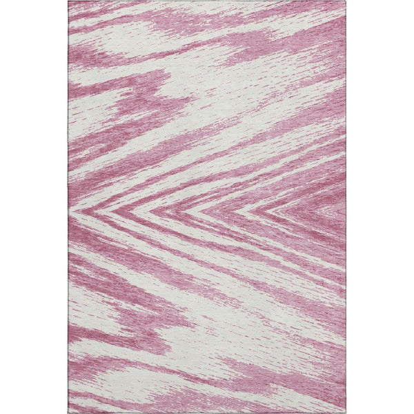 HomeRoots 10' Blush & Beige Abstract Washable Area Rug - Durable, Stain Resistant, UV Protected for Modern Spaces 669690