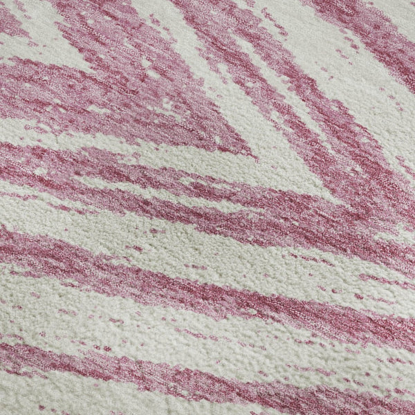 HomeRoots 10' Blush & Beige Abstract Washable Area Rug - Durable, Stain Resistant, UV Protected for Modern Spaces 669690