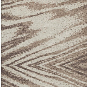 HomeRoots 9' x 12' Washable Brown & Beige Abstract Area Rug - UV Protected, Stain Resistant, Ideal for Homes 669695