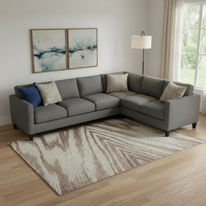 HomeRoots 10' X 14' Brown And Beige Abstract Washable Area Rug - Modern Design with UV Protection & Durability 669696
