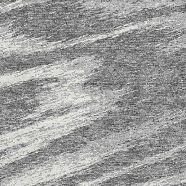 HomeRoots 5' X 8' Gray And Ivory Abstract Area Rug - Washable, UV Protected, Durable & Pet-Friendly Design 669698