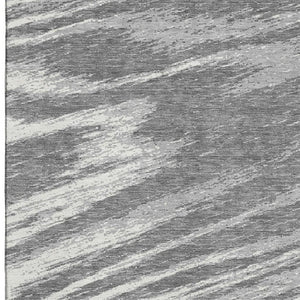 HomeRoots 5' X 8' Gray And Ivory Abstract Area Rug - Washable, UV Protected, Durable & Pet-Friendly Design 669698