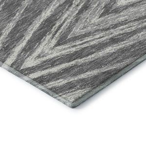 HomeRoots 10' X 14' Modern Gray & Ivory Abstract Area Rug - Washable, UV Protected, Perfect for Active Homes 669702