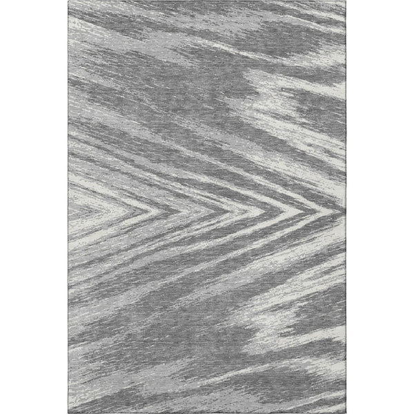 HomeRoots 10' X 14' Modern Gray & Ivory Abstract Area Rug - Washable, UV Protected, Perfect for Active Homes 669702