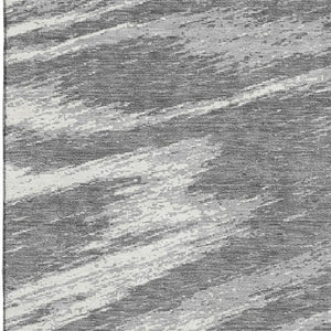 HomeRoots 10' X 14' Modern Gray & Ivory Abstract Area Rug - Washable, UV Protected, Perfect for Active Homes 669702