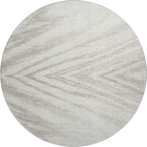 HomeRoots 8' Ivory and Beige Abstract Round Rug - UV Protected, Washable, Durable for Stylish Living Spaces 669705