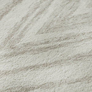 HomeRoots 8' Ivory and Beige Abstract Round Rug - UV Protected, Washable, Durable for Stylish Living Spaces 669705