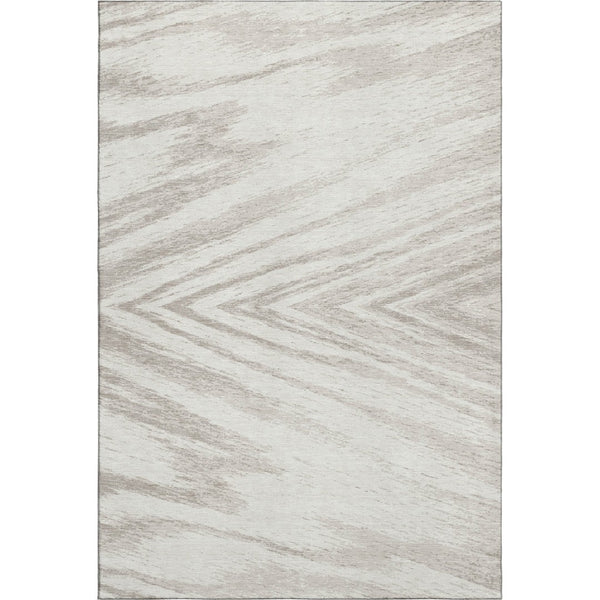 HomeRoots 10' X 14' Abstract Ivory and Beige Washable Area Rug with UV Protection for Modern Living Spaces 669708