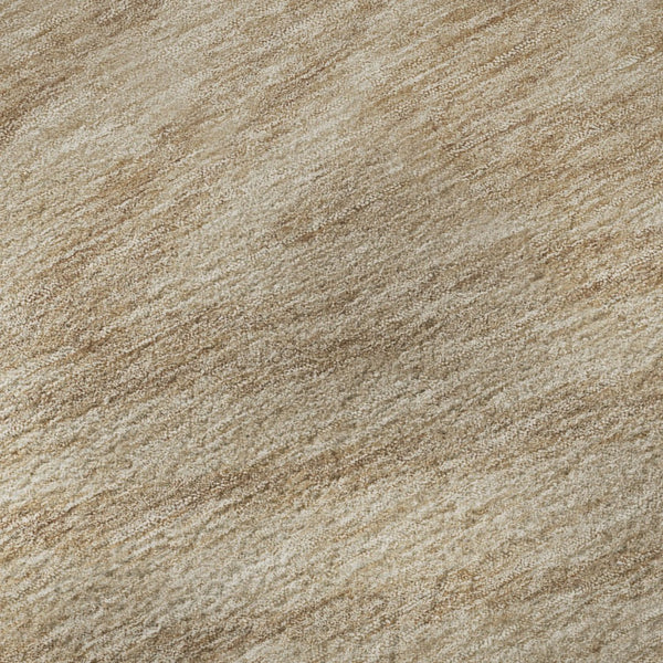 HomeRoots 8' Khaki and Beige Abstract Washable Round Rug - UV-Protected, Stain-Resistant, Easy-Care Style! 669711
