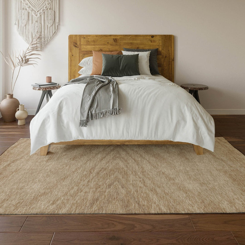 HomeRoots 8' X 10' Khaki and Beige Abstract Area Rug - Stain Resistant, UV Protected, Perfect for Busy Homes 669712