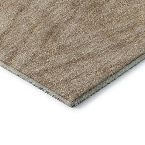 HomeRoots 9' X 12' Khaki & Beige Abstract Washable Area Rug - Durable, UV Protected, Modern Design for Homes 669713