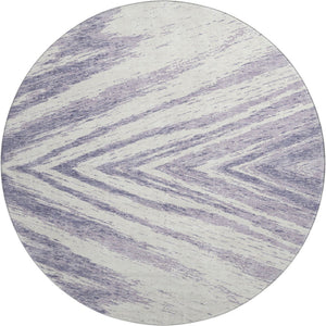 HomeRoots 8' Stylish Lavender and Ivory Washable Round Rug with UV Protection – Ideal for Family Rooms & Nurseries 669717