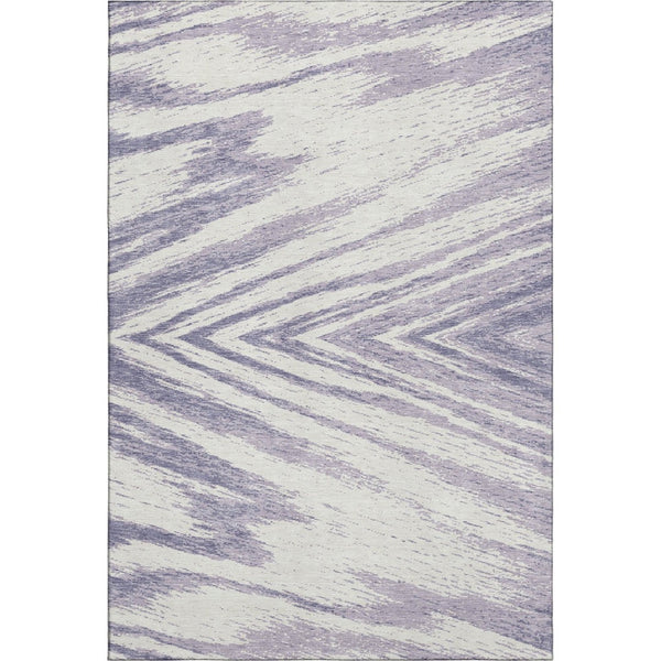 HomeRoots 8' X 10' Stylish Lavender and Ivory Abstract Area Rug – Washable, UV Protected, Ideal for Busy Homes 669718