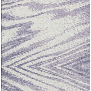 HomeRoots 8' X 10' Stylish Lavender and Ivory Abstract Area Rug – Washable, UV Protected, Ideal for Busy Homes 669718