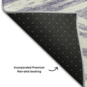 HomeRoots 10' X 14' Abstract Lavender & Ivory Washable Area Rug - UV Protected, Stain Resistant & Soft Comfort 669720