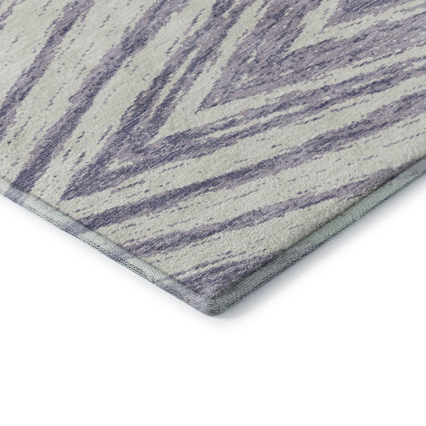 HomeRoots 10' X 14' Abstract Lavender & Ivory Washable Area Rug - UV Protected, Stain Resistant & Soft Comfort 669720