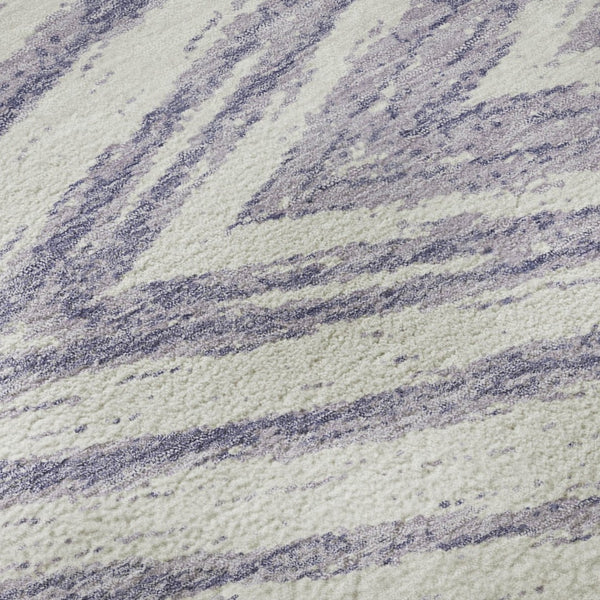 HomeRoots 10' X 14' Abstract Lavender & Ivory Washable Area Rug - UV Protected, Stain Resistant & Soft Comfort 669720