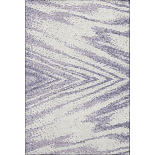 HomeRoots 10' X 14' Abstract Lavender & Ivory Washable Area Rug - UV Protected, Stain Resistant & Soft Comfort 669720