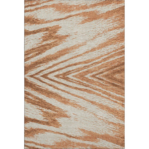 HomeRoots 5' X 8' Abstract Rust and Beige Area Rug - Washable, UV Protected, Stain Resistant for Daily Use 669722