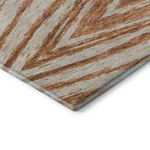 HomeRoots 5' X 8' Abstract Rust and Beige Area Rug - Washable, UV Protected, Stain Resistant for Daily Use 669722