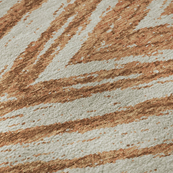 HomeRoots 5' X 8' Abstract Rust and Beige Area Rug - Washable, UV Protected, Stain Resistant for Daily Use 669722