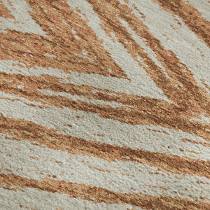 HomeRoots 10' X 14' Modern Rust and Beige Abstract Area Rug - Washable with UV Protection, Stain-Resistant! 669726