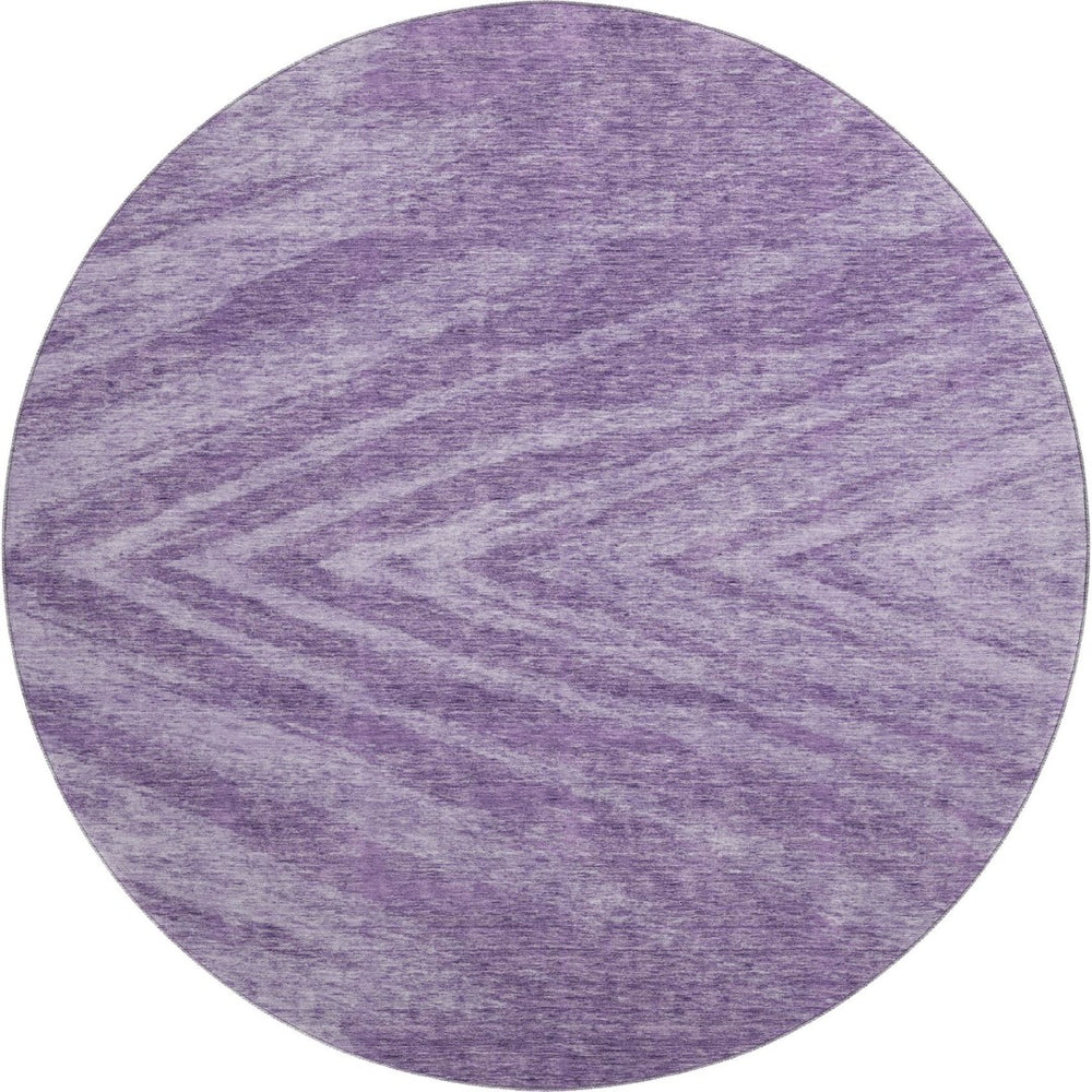 HomeRoots 8' Purple and Lavender Abstract Round Rug - Washable, UV Protected, Non-Slip, Ideal for Homes! 669729