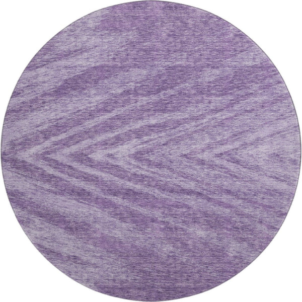HomeRoots 8' Purple and Lavender Abstract Round Rug - Washable, UV Protected, Non-Slip, Ideal for Homes! 669729