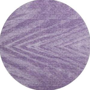 HomeRoots 8' Purple and Lavender Abstract Round Rug - Washable, UV Protected, Non-Slip, Ideal for Homes! 669729