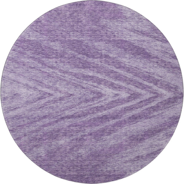 HomeRoots 8' Purple and Lavender Abstract Round Rug - Washable, UV Protected, Non-Slip, Ideal for Homes! 669729