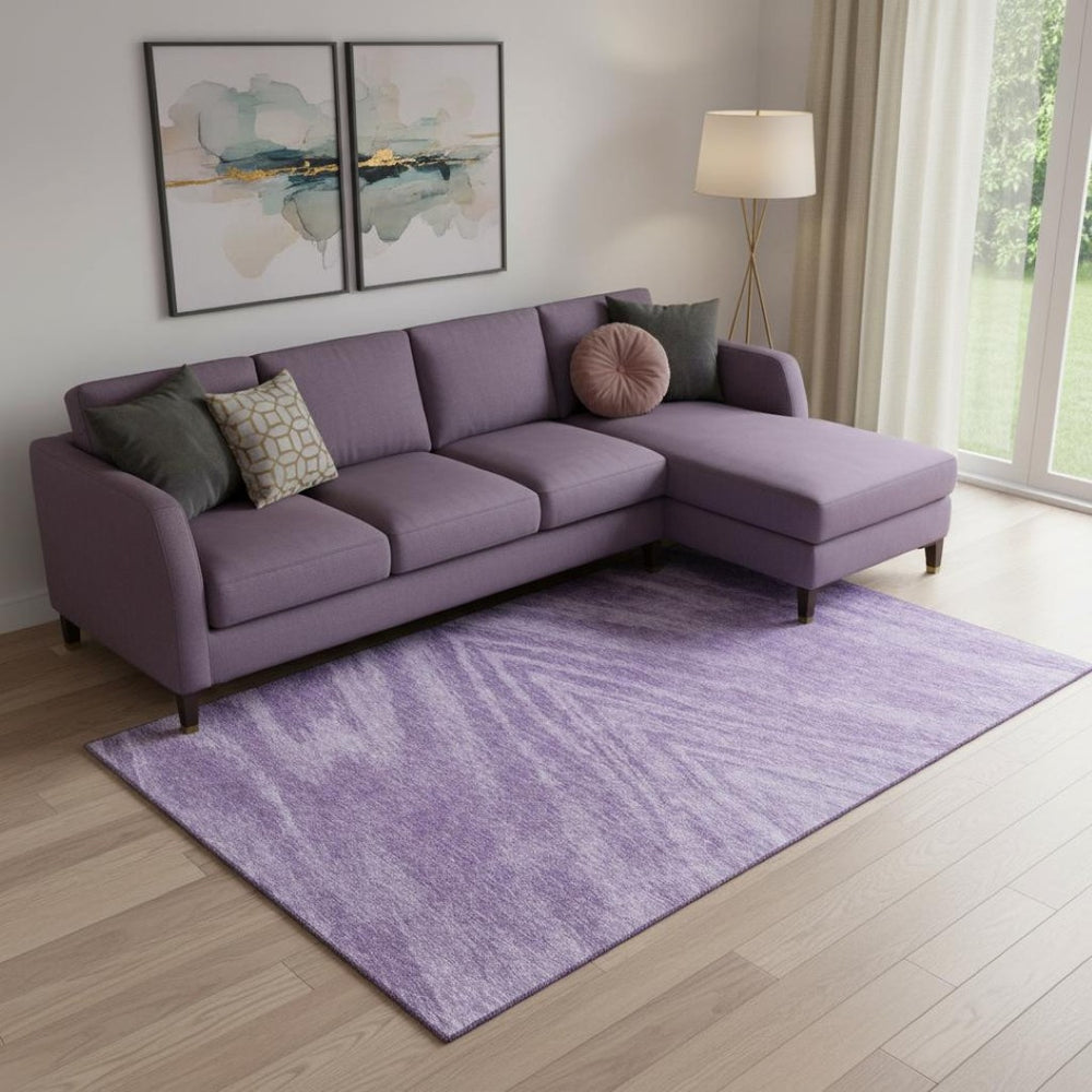 HomeRoots 9' X 12' Purple and Lavender Abstract Washable Area Rug - Durable, Stain Resistant, UV Protected Design 669731