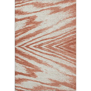 HomeRoots 8' X 10' Salmon and Beige Abstract Washable Area Rug – Durable, UV-Protected, Easy-Care Comfort for Any Space 669736
