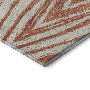 HomeRoots 8' X 10' Salmon and Beige Abstract Washable Area Rug – Durable, UV-Protected, Easy-Care Comfort for Any Space 669736