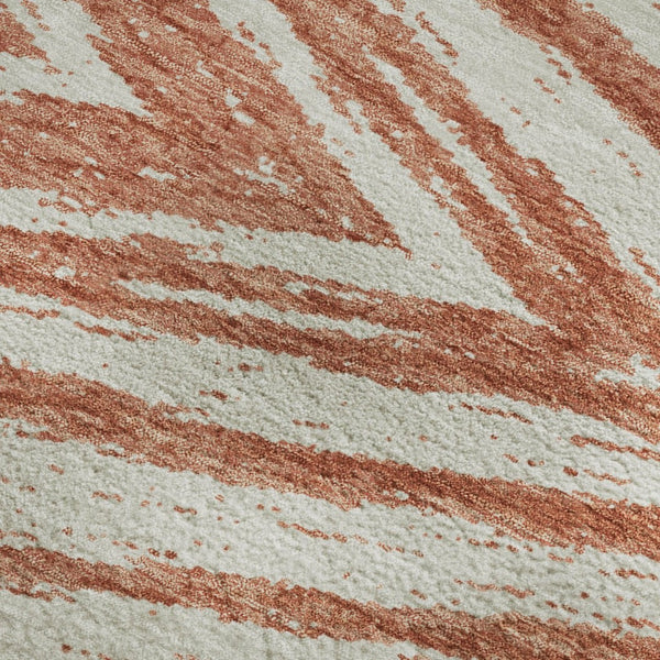HomeRoots 8' X 10' Salmon and Beige Abstract Washable Area Rug – Durable, UV-Protected, Easy-Care Comfort for Any Space 669736