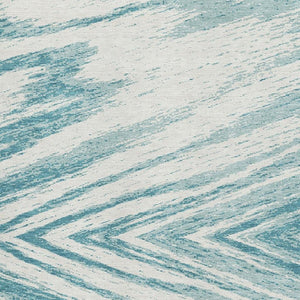 HomeRoots 8' X 10' Teal and Ivory Washable Area Rug – Stylish, Durable, UV-Protected for Homes with Kids & Pets 669742