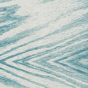 HomeRoots 10' X 14' Teal and Ivory Abstract Area Rug - Durable, UV-Protected, Stain-Resistant for Modern Homes 669744