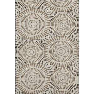 HomeRoots 5' X 8' Stylish Brown and Beige Geometric Area Rug - Washable, UV Protected, Kid & Pet Friendly! 669765