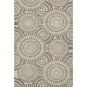 HomeRoots 5' X 8' Stylish Brown and Beige Geometric Area Rug - Washable, UV Protected, Kid & Pet Friendly! 669765