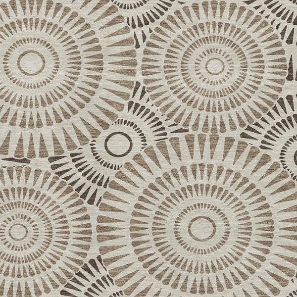 HomeRoots 8' x 10' Brown and Beige Geometric Washable Area Rug – Stylish, Stain-Resistant, UV-Protected Comfort 669767