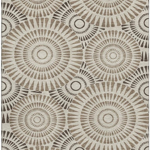 HomeRoots 8' x 10' Brown and Beige Geometric Washable Area Rug – Stylish, Stain-Resistant, UV-Protected Comfort 669767