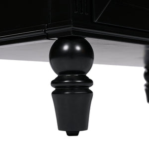 English Elm [video] 36 Inch Freestanding Bathroom Vanity Acacia Wood Legs Ceramic Sink Soft Close Black N759S340019B